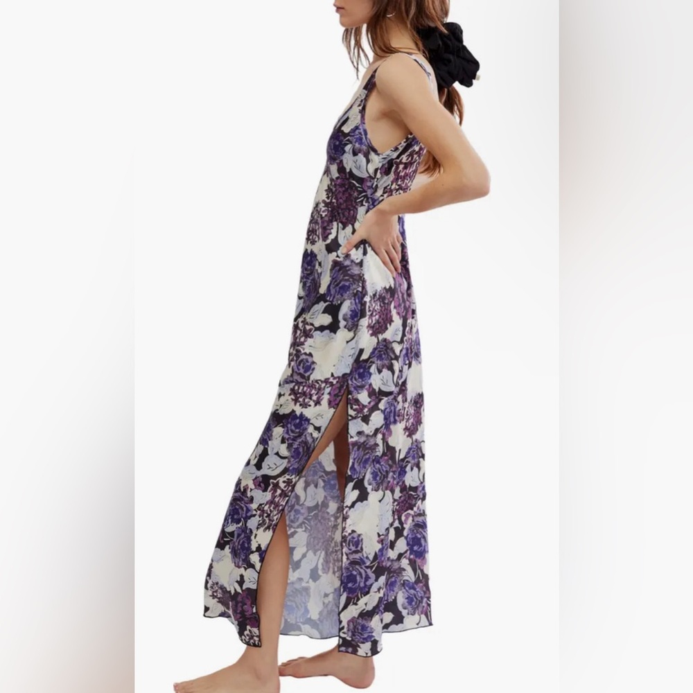 Free People || FP Intimately Worth the Wait Floral Dark Night Combo Slip Dress - Picture 9 of 9